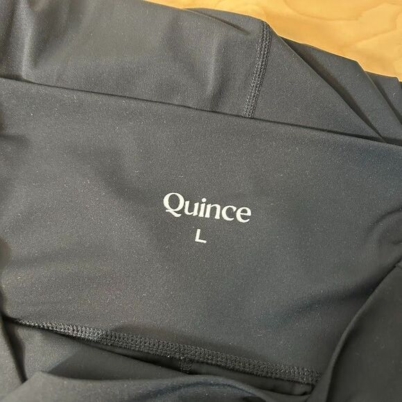 Quince Ultra-Form Maternity Pocket Leggings Womens L Black Ankle Crop Over Belly - Picture 7 of 7